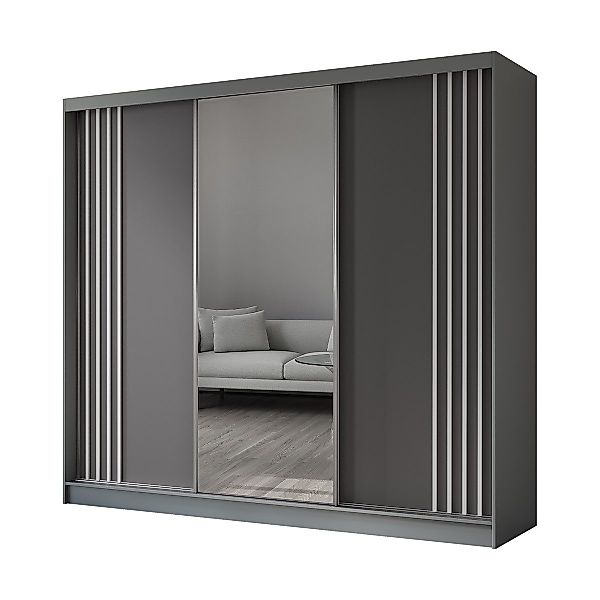 Compleo Kleiderschrank mit Spiegel MALTA Schwebetürenschrank günstig online kaufen
