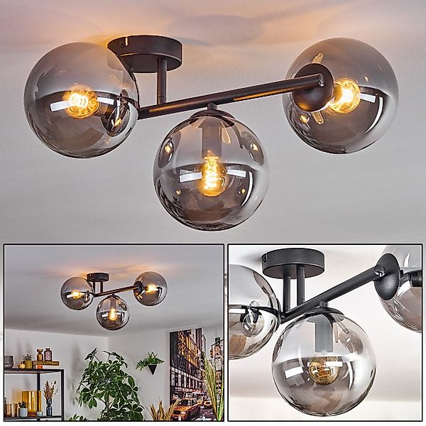 hofstein Deckenleuchte Deckenlampe aus Metall/Glas in günstig online kaufen
