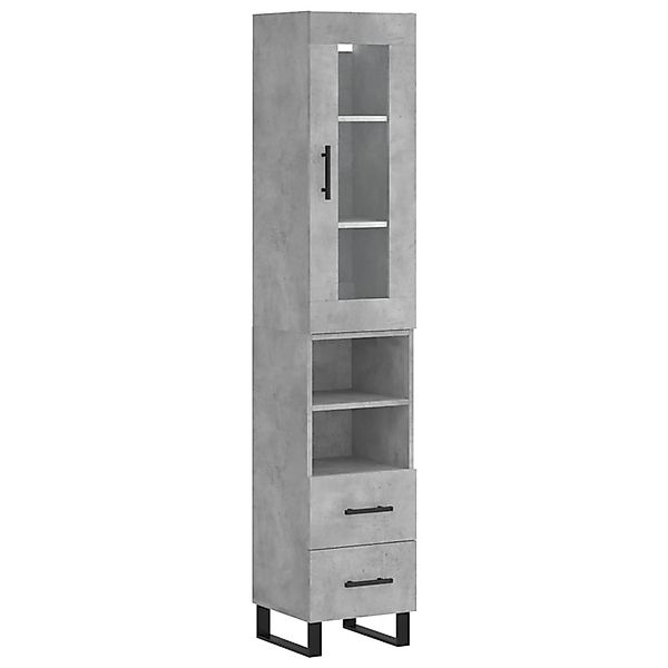 vidaXL Highboard Betongrau 34,5x34x180 cm Holzwerkstoff 3199325 günstig online kaufen
