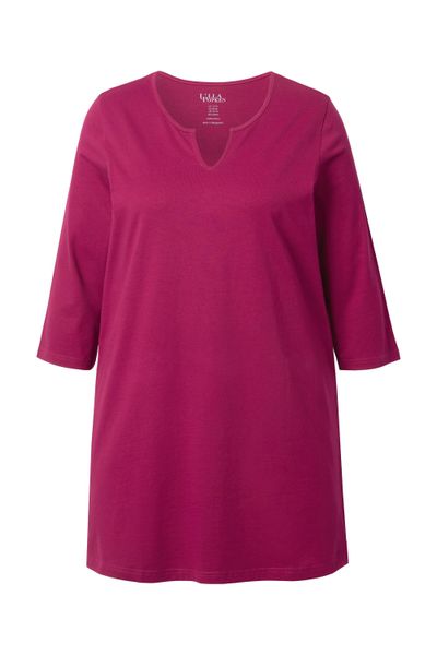 Ulla Popken Longshirt Longshirt A-Linie Tunika-Ausschnitt günstig online kaufen