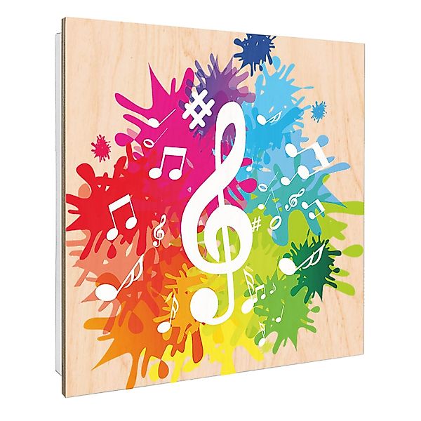 Banjado Schlüsselkasten mit Holzfront 30x30cm Weiß Scharnier Links 50 Haken günstig online kaufen