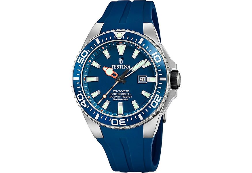 Festina Taucheruhr F20664/1 – Blau, Silikonband, 45,7 mm, für Herren, sport günstig online kaufen