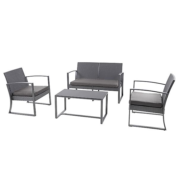 Svita Lois XL Polyrattan Sitzgruppe Gartenmöbelset Garnitur Tisch Sessel Gr günstig online kaufen
