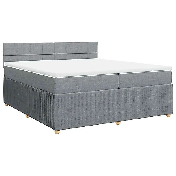vidaXL Boxspringbett mit Matratze Hellgrau 200x200 cm Stoff 3289863 günstig online kaufen