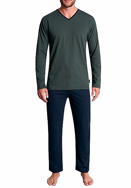 TOM TAILOR Pyjama "Nevada", (2 tlg.), Streifendesign, Langarm, V-Ausschnitt günstig online kaufen