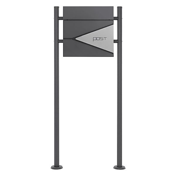ML-Design Standbriefkasten Anthrazit-Silber mit Zeitungsfach Ständer Anthra günstig online kaufen