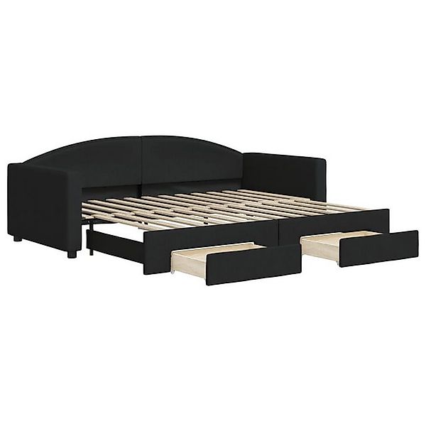 vidaXL Ausziehbett, Tagesbett Ausziehbar mit Schubladen Schwarz 90x200 cm S günstig online kaufen