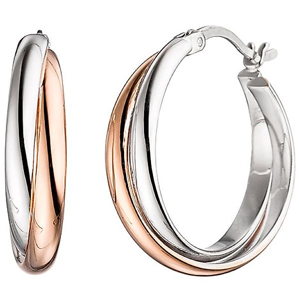 SIGO Creolen 925 Sterling Silber bicolor vergoldet Ohrringe günstig online kaufen