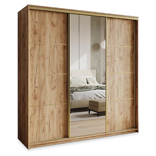 Masseno Schwebetürenschrank VARO Kleiderschrank mit Spiegel günstig online kaufen