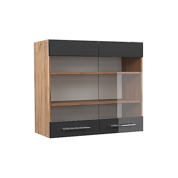 Vicco Glashängeschrank Fame-Line, Anthrazit Hochglanz/Goldkraft Eiche, günstig online kaufen