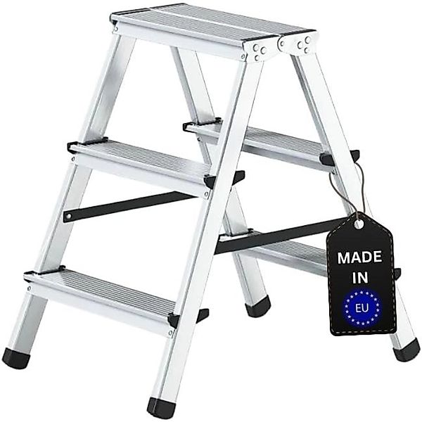 PROREGAL Stufenstehleiter Economy Basic Beidseitig Begehbar 2 x 3 Stufen Ar günstig online kaufen
