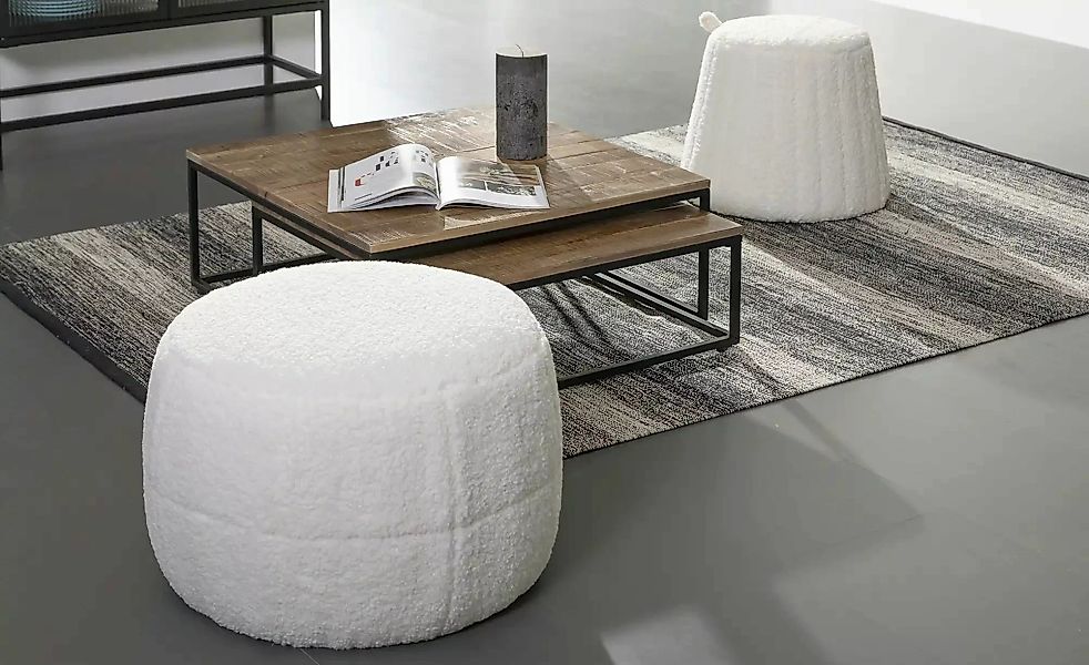 Hocker  Cotton ¦ weiß ¦ Maße (cm): H: 38  Ø: 46 Polstermöbel > Hocker - Höf günstig online kaufen