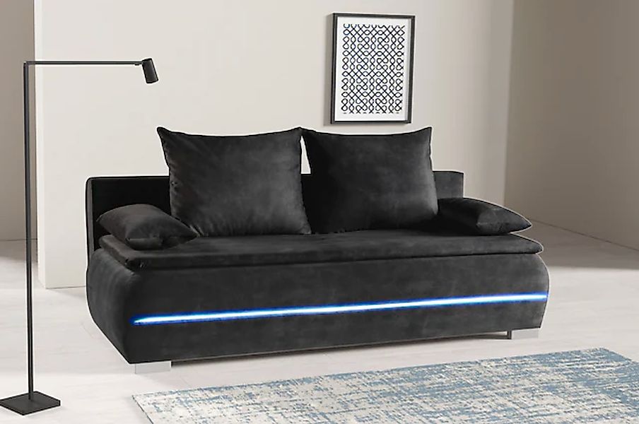 WERK2 Schlafsofa »Tekla LED, Bettcouch Breite 206cm, Liegefläche 200/140cm, günstig online kaufen