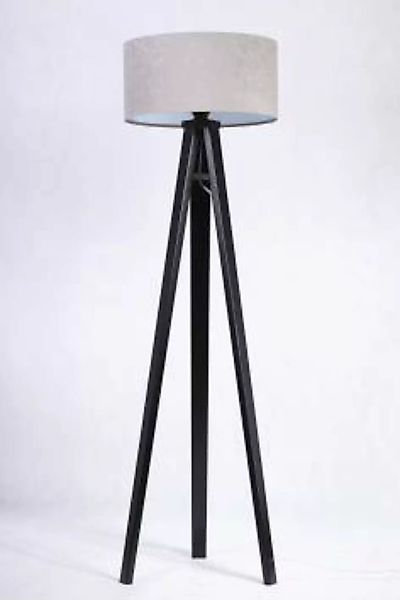Stehlampe Holz Beleuchtung Grau Silber Wohnzimmer günstig online kaufen