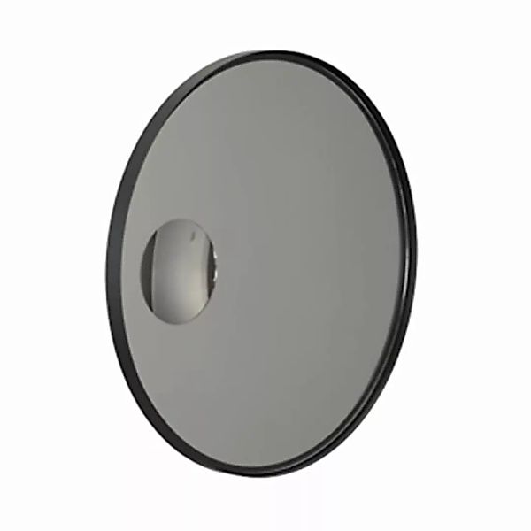FROST - Unu 4140 Spiegel Ø60cm - schwarz/mit schmalem Regalrahmen/T 3cm/Ver günstig online kaufen