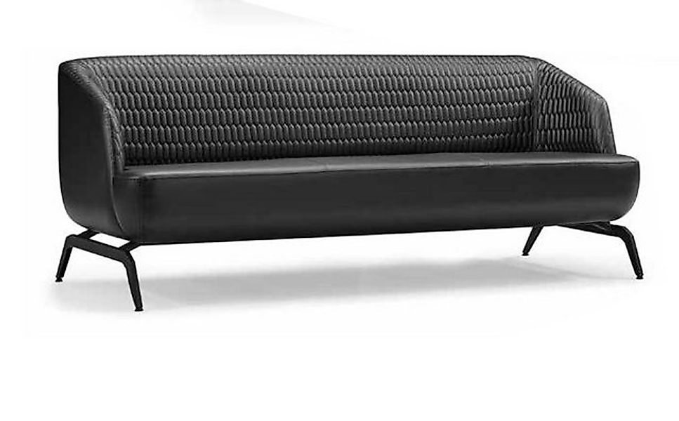 JVmoebel 3-Sitzer Schwarzes Ledersofa Designer 3-Sitzer Couch Wohnzimmer Si günstig online kaufen