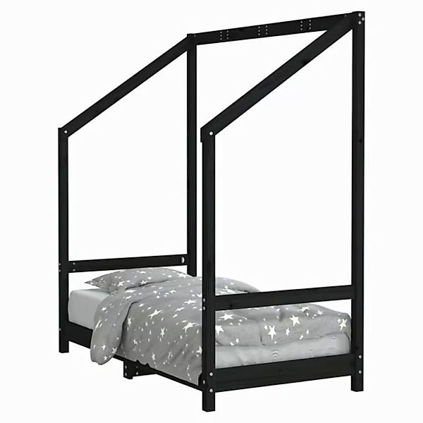 vidaXL Kinderbett, Jugendbett Schwarz 70x140 cm Massivholz Kiefer günstig online kaufen