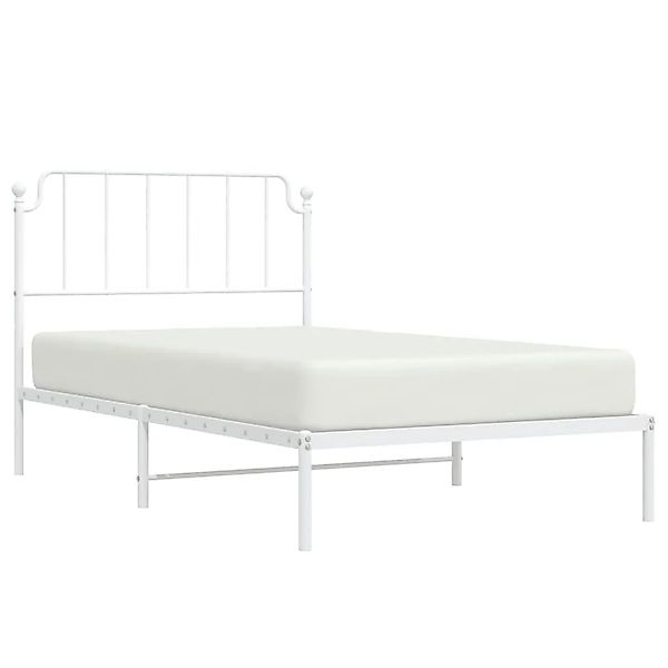 vidaXL Bettgestell mit Kopfteil Metall Weiß 107x203 cm 373932 günstig online kaufen