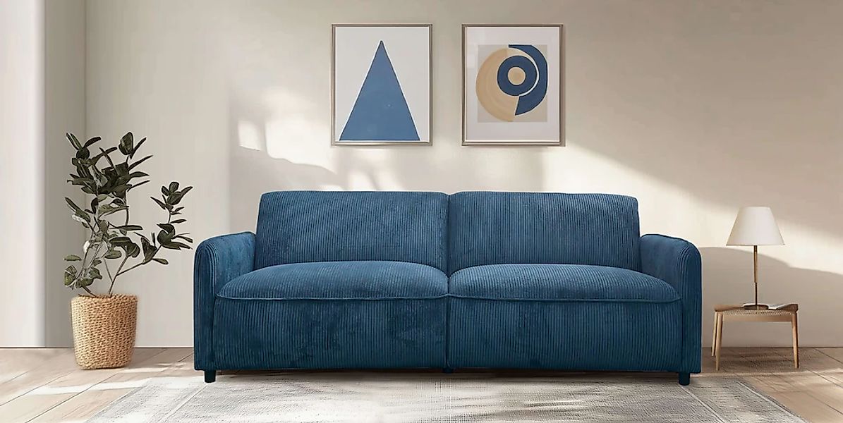 Dorel Home 3-Sitzer "Allie Curved Schlafsofa 209 cm", Bettfunktion (110/190 günstig online kaufen