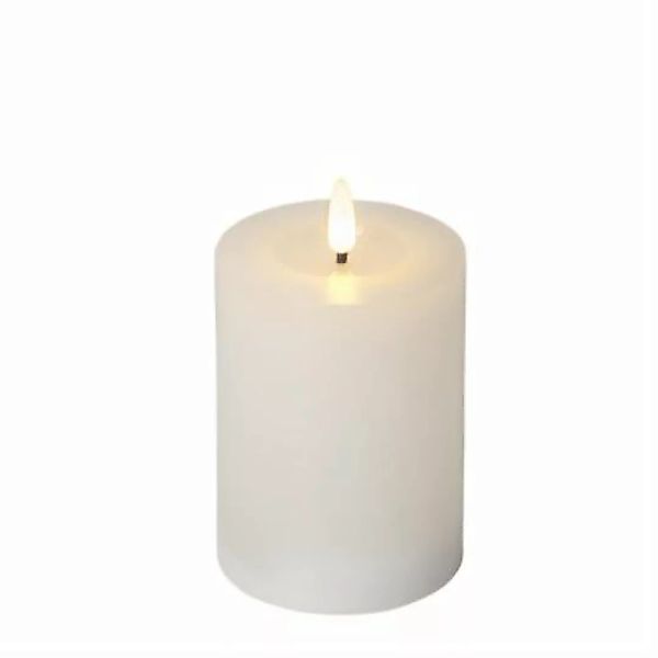 LED Kerze LINA Echtwachs mit Wachsspiegel H: 12,5cm weiß günstig online kaufen