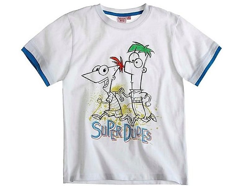 Phineas & Ferb T-Shirt Shirt Kurzarmshirt weiß günstig online kaufen