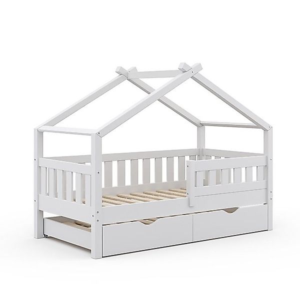 VitaliSpa® Hausbett Design, Weiß, 80x160 cm mit Gästebett günstig online kaufen