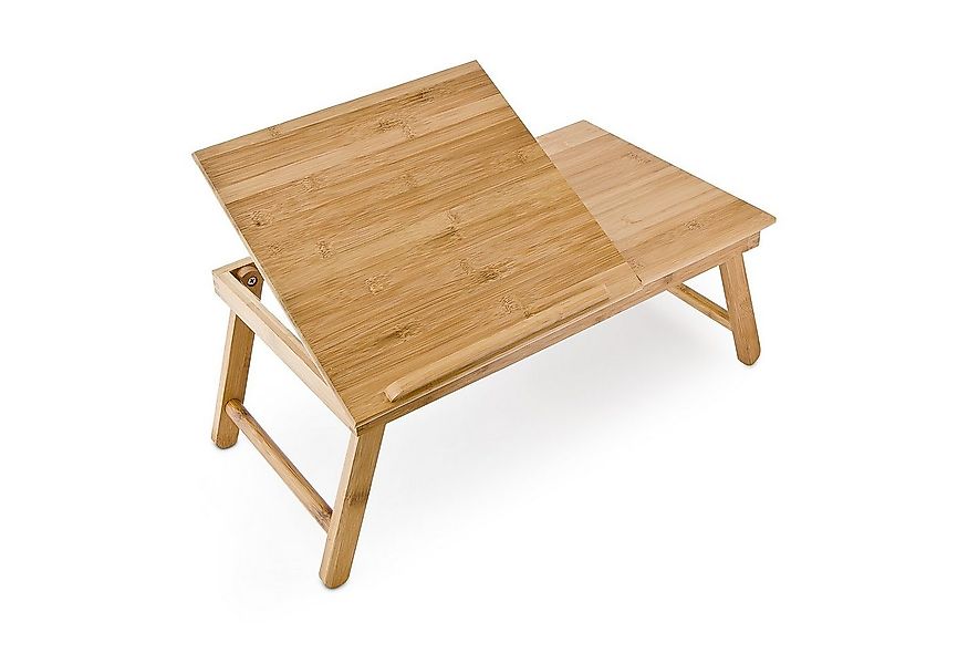 relaxdays Tabletttisch Bambus Betttablett mit Leseklappe günstig online kaufen