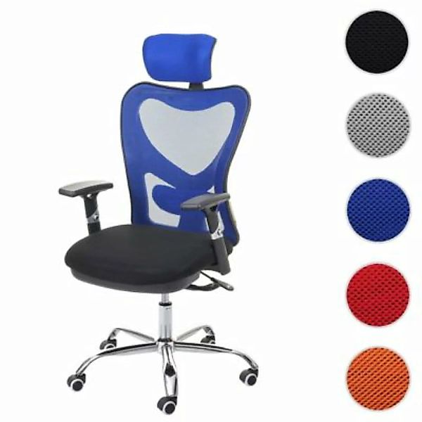 HWC Mendler Bürostuhl schwarz/blau günstig online kaufen