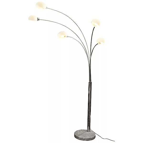 Stehlampe silber, weiß Glas, Marmorfuß, B/T/H: 122/38/208cm günstig online kaufen