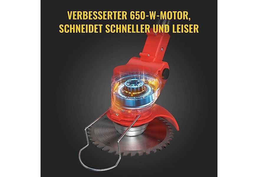 CONENTOOL Akku-Rasentrimmer mit verstellbarem Teleskopstiel, 15 cm Arbeitsb günstig online kaufen