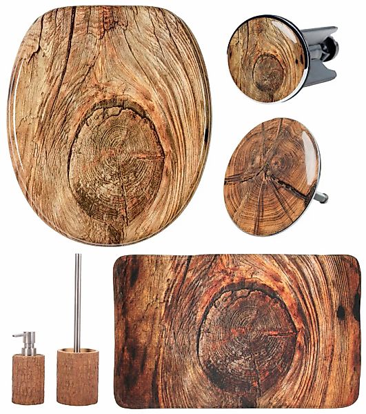 Sanilo Badaccessoire-Set "Rustikal" bestehend aus WC-Sitz, Badteppich, Stöp günstig online kaufen