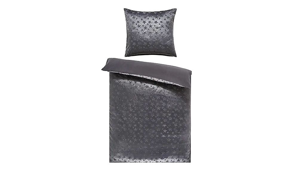 levelone Plüsch-Bettwäsche  Schneeflocken ¦ grau ¦ Maße (cm): B: 135 Bettwa günstig online kaufen