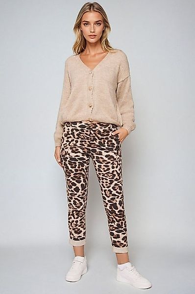 Kendindza Collection Stretch-Hose Damen Leo Print Hose elegant Leopardenmus günstig online kaufen