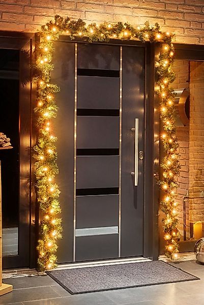 Kunstgirlande 5m Tannengirlande, 80er LED Lichterkette beleuchtet für Innen günstig online kaufen