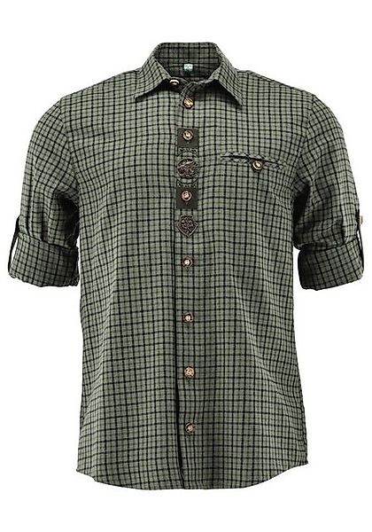 OS Trachten Outdoorhemd Daufam Regular Fit, Liegekragen, Krempelarm, Stick, günstig online kaufen