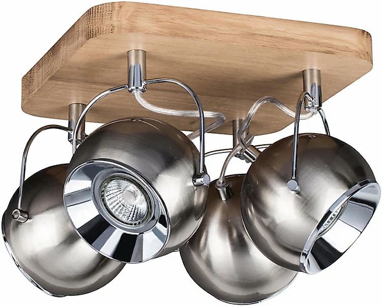 SPOT Light Deckenleuchte »BALL WOOD«, 4 flammig, Leuchtmittel GU10   LED we günstig online kaufen