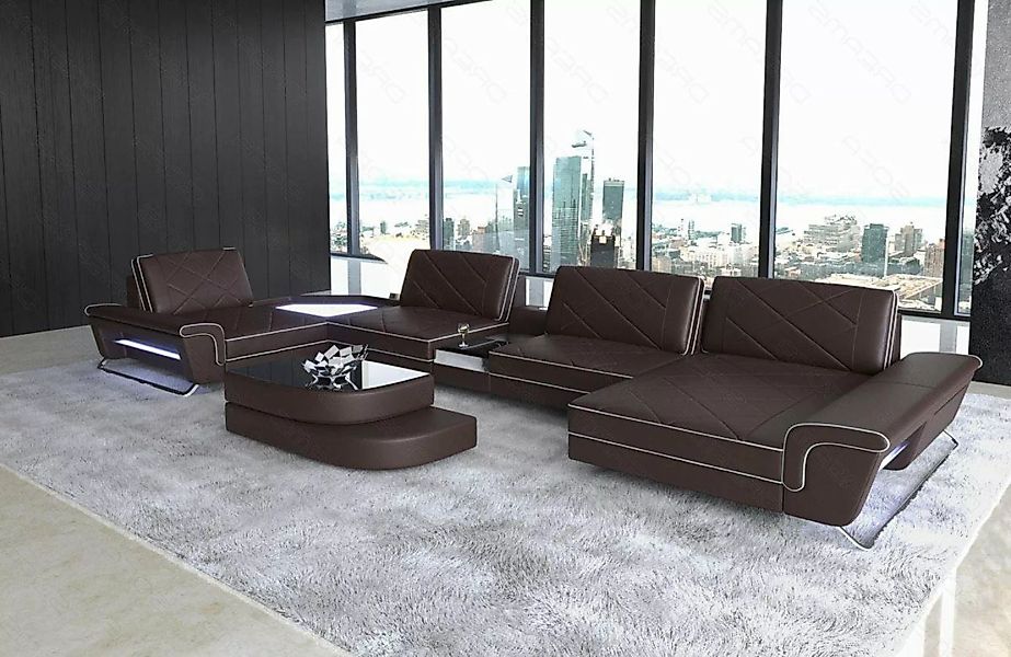 Sofa Dreams Wohnlandschaft Leder Couch Sofa Ferrara Ledersofa mit günstig online kaufen