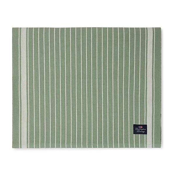 Striped Organic Cotton Rips Tischläufer 50 x 250cm Green-white günstig online kaufen