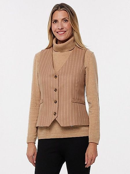 Sarah Kern Bouclèjacke Streifenweste koerpernah mit elastischem Rücken günstig online kaufen