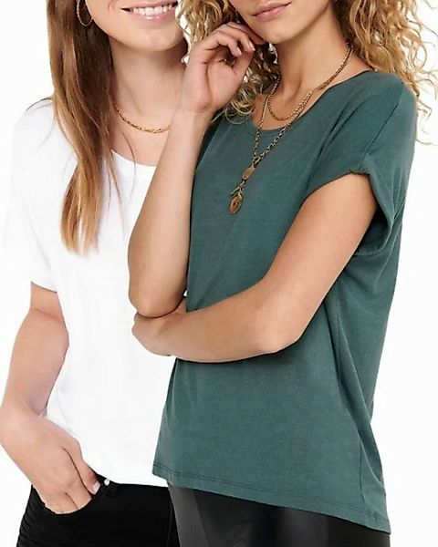 ONLY T-Shirt Stilvolles Basic Shirt mit Rundhalsausschnitt (2er-Pack) unifa günstig online kaufen