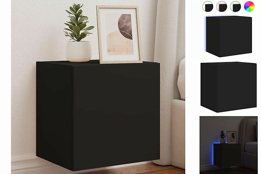 vidaXL Kleiderschrank TV-Wandschrank mit LED-Leuchten Schwarz 40,5x35x40 cm günstig online kaufen