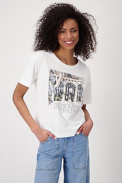 Monari T-Shirt Shirt Lodge Druck Mit Rundhalsausschnitt günstig online kaufen
