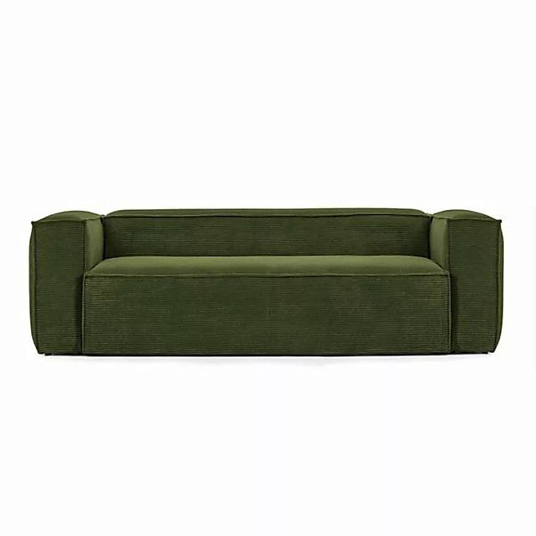 Natur24 Sofa Sofa Blok 3-Sitzer dicker Cord grün 240cm Couch Sitzgarnitur günstig online kaufen