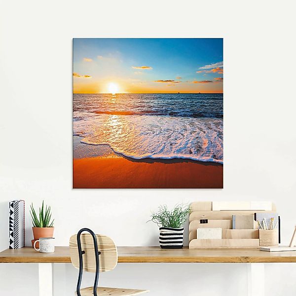 Artland Glasbild "Sonnenuntergang und das Meer", Strand, (1 St.) günstig online kaufen