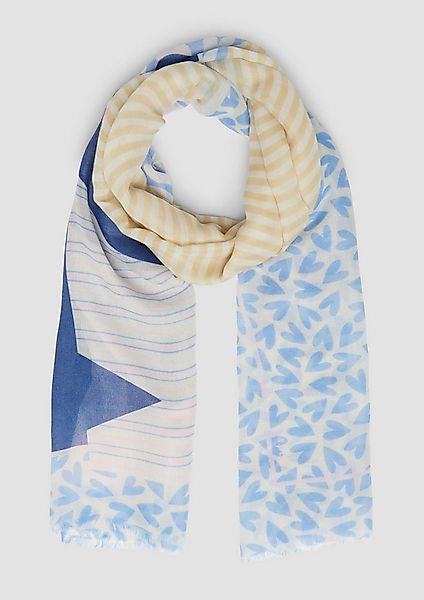s.Oliver Schal Tuch, Gestreifter Schal mit Mustermix günstig online kaufen