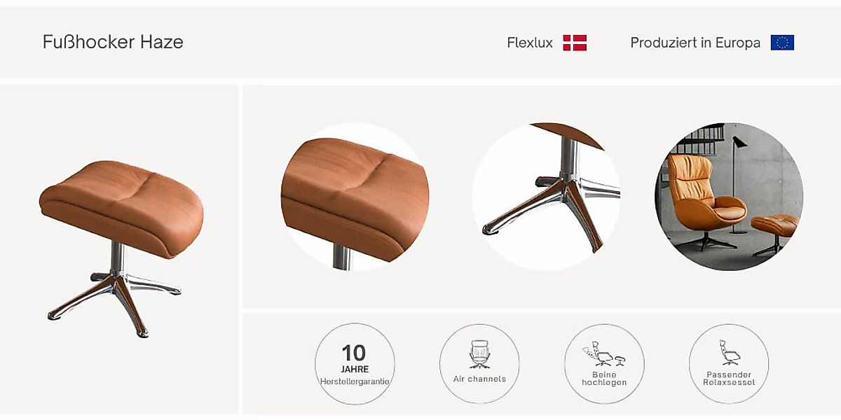 FLEXLUX Fußhocker "Haze Beinstütze, skandinavisches Design, hervorragender günstig online kaufen