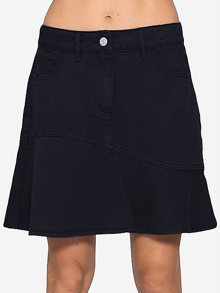 SASSYCLASSY A-Linien-Rock Jeans Rock mit Volant für Damen Low Waist Denim R günstig online kaufen