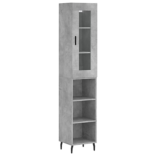 vidaXL Highboard Betongrau 34,5x34x180 cm Holzwerkstoff 3199381 günstig online kaufen