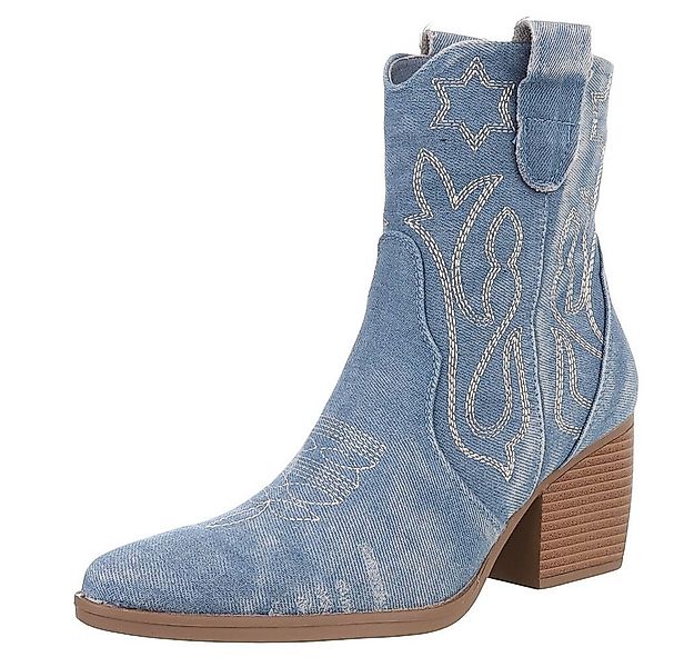 Ital-Design Damen Cowboyboots Western Westernstiefelette (88843768) Blockab günstig online kaufen