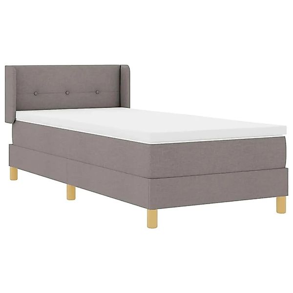 vidaXL Boxspringbett mit Matratze mit Kopfteil Taupe 90 x 190 cm Stoff 3341 günstig online kaufen